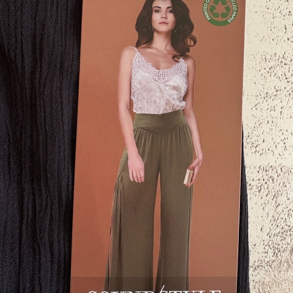 Versona Black Wide Leg Pants Flowing Comfort - Picture 7 of 9